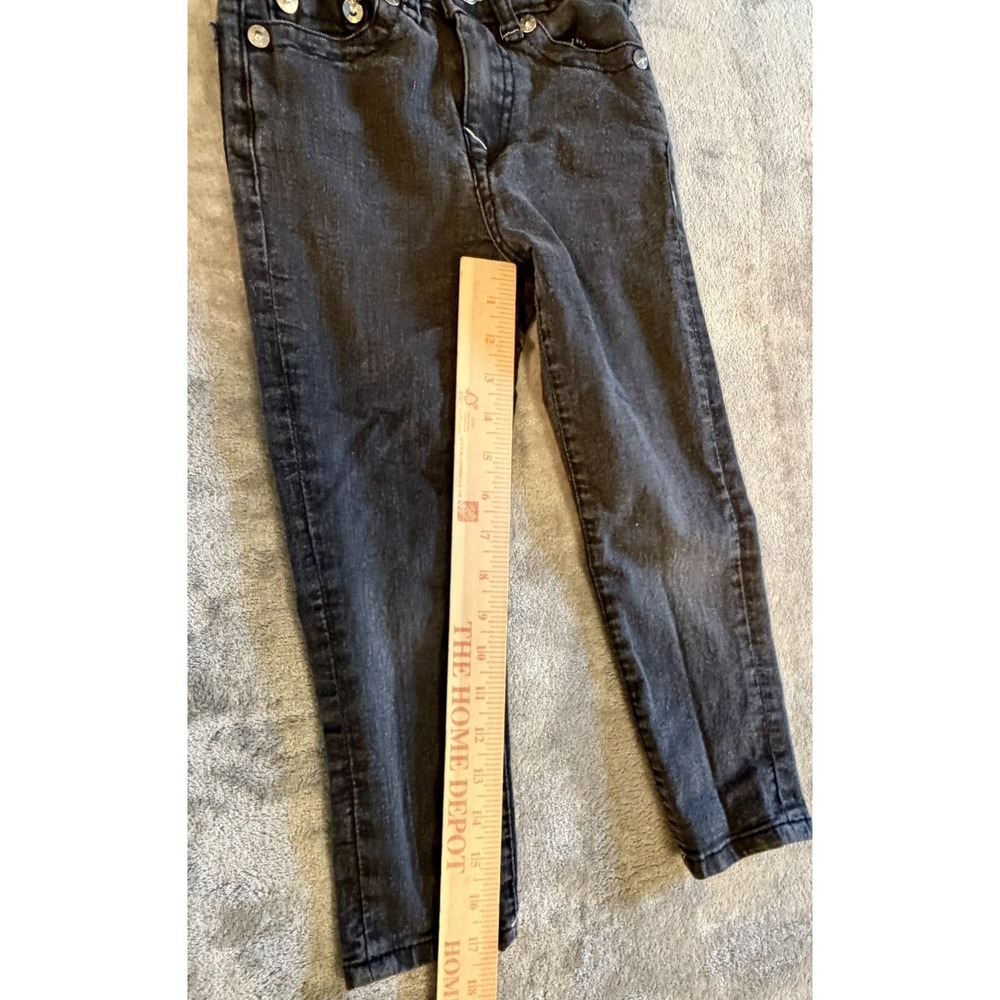 True Religion Jeans Kids 5/6 Black Geno Relaxed Slim Adjustable Waist Logo